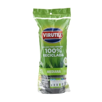 Bolsa de Basura Rollo Negra Virutex 50L (x60 unidades)