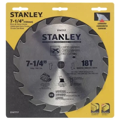 Disco de Sierra Circular Stanley STA7717 7-1/4" 18 Dientes para Madera