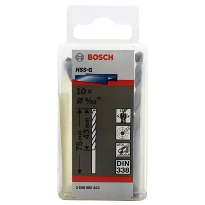 Brocas para Metal Bosch HSS-G 4,0 mm (5/32") Punta 135° X10U (10 Unidades)