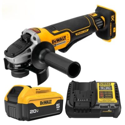 Kit de Amoladora Angular DeWalt DCG413B-K4 de 4 1/2 Pulgadas 20V con Batería 5.0 Ah y Cargador