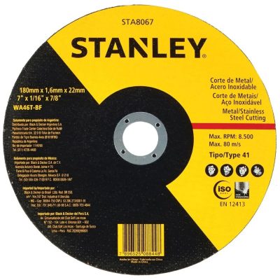 Disco de Corte Stanley STA8067 7" para Metal y Acero Inoxidable