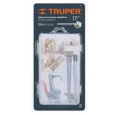 Juego de Accesorios Neumáticos Truper 17 Piezas 1/4" NPT 19022