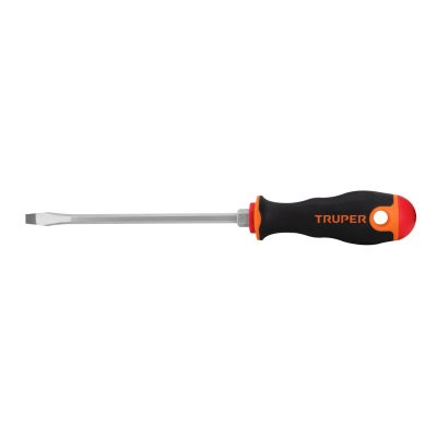 Desarmador plano 1/4 x 6" mango comfort grip TRUPER 14000