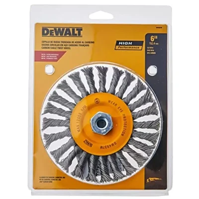 Grata copa trenzada DeWalt DW4937M de 6" rosca M14 con alambre de acero al carbono 0.020"