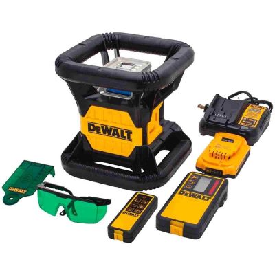 Nivel Láser Rotatorio DeWalt DW079LG 20V Luz Verde — 610 m con detector, IP67
