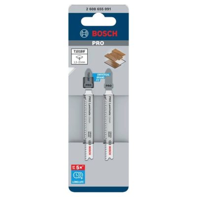 Hoja de Sierra Caladora Bosch T101BIF Bimetálica 15 TPI para Laminados y PVC (2 unidades)