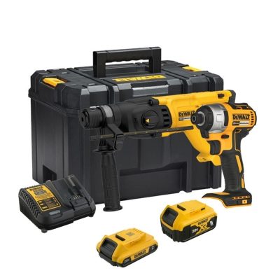 Combo DeWalt DCK260D1P1T-B2 rotomartillo SDS Plus 2.6 J y atornillador de impacto 1/4" 20V