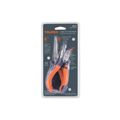 Juego de 3 mini pinzas mango Comfort Grip, TRUPER