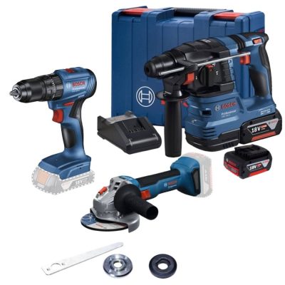 Combo Bosch 18V Rotomartillo GBH 185-LI + Amoladora GWS 18V-8 + Taladro GSB 185-LI