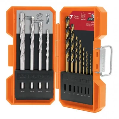 Juego de Brocas HSS para Metal y Concreto Truper 11335 11 Piezas
