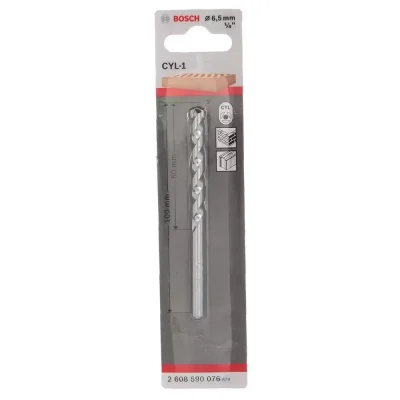 Broca para Muro Bosch CYL-1 de 6.5 mm x 100 mm con Vástago Cilíndrico