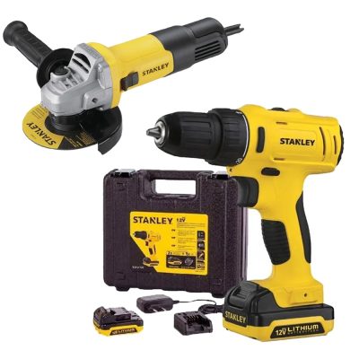 Combo Taladro Atornillador 12V + Amoladora 4 1/2" 750W Stanley SCD121S2K-K4