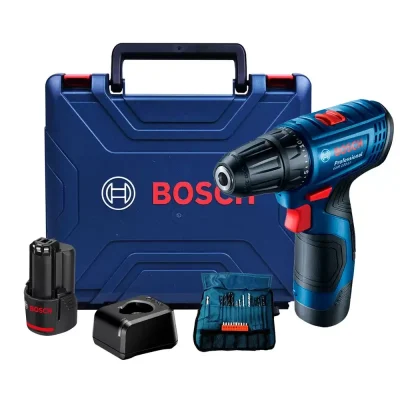 Taladro Atornillador Bosch GSR 120 LI 12V con 2 Baterías y Set de 23 Accesorios