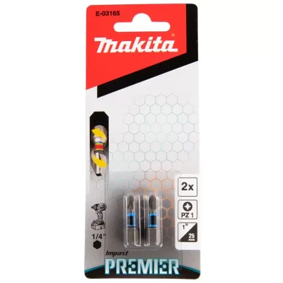 Punta Pozidriv Makita E-03165 PZ1 x 25 mm Impact Premier, 2 unidades