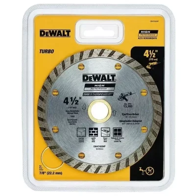 Disco Diamantado DeWalt DW47450HP 4-1/2" Turbo Ranurado para Concreto