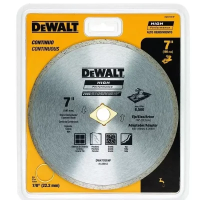Disco Diamantado DeWalt DW47701HP 7" de Borde Continuo para Cerámica y Concreto