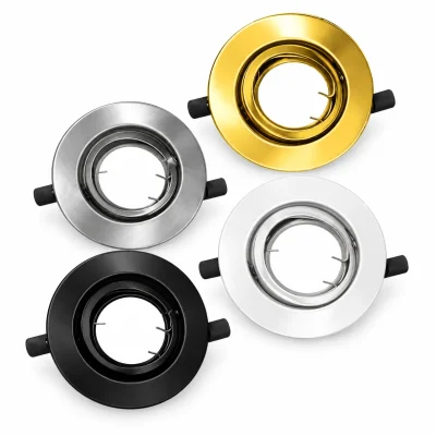 Aro empotrable orientable de metal para foco GU10 en cuatro acabados NUVORA