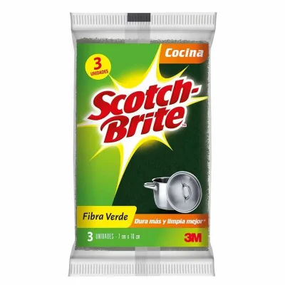 Fibra Verde Scotch-Brite Uso General Paquete x3