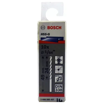 Broca para Metal Bosch HSS-G X10U 2.0 mm (5/64") - pack de 10 unidades, punta 135°