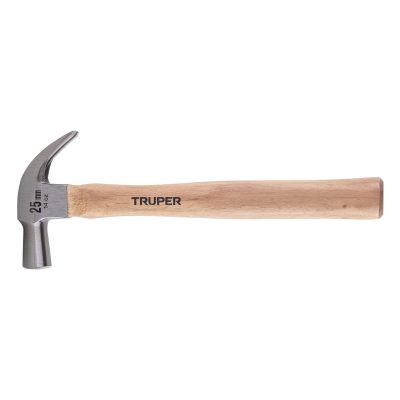 Martillo cabeza cónica 25 mm uña curva, mango madera, TRUPER