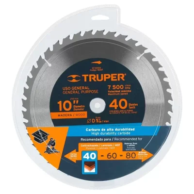Disco de Sierra Circular 10" 40 Dientes para Madera Truper 18307