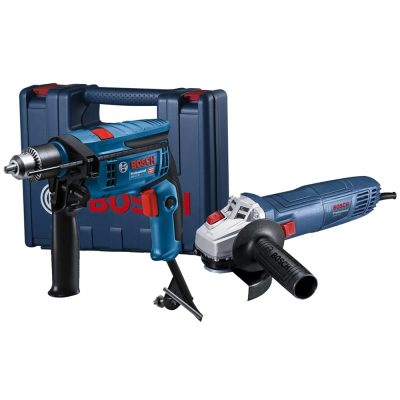 Combo Taladro Percutor Bosch GSB 13 RE 750W + Amoladora GWS 700 710W con Maletín