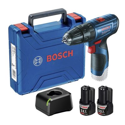 Taladro Percutor Inalambrico Bosch GSB 120-LI 3/8" 12V con 2 Baterias 2.0 Ah y Cargador