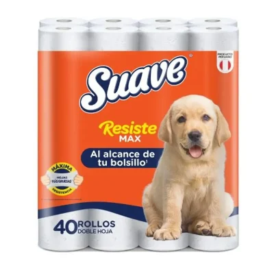 Papel Higiénico Suave ResisteMax Doble Hoja x40