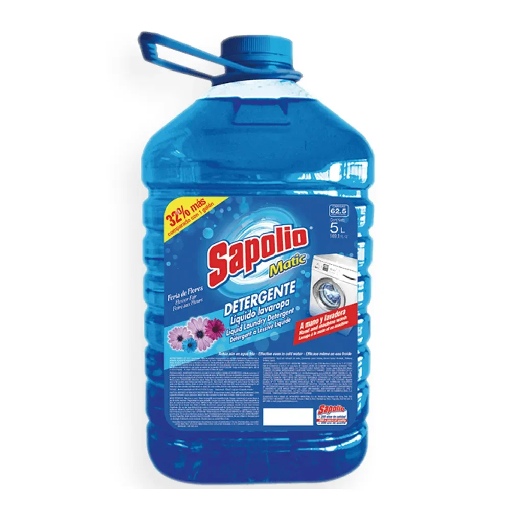 Detergente Líquido Sapolio Matic Flores 5L