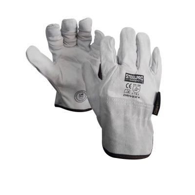 Guante de Cuero Steelpro Driver Blanco