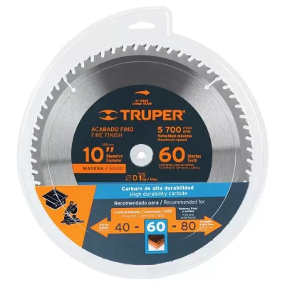 Disco de Sierra Circular Truper 18308 10" 60 Dientes para Madera