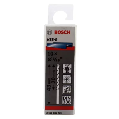 Broca Metal Bosch HSS-G 1.6mm x 20mm