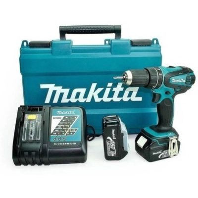 Taladro Percutor Inalámbrico Makita DHP456RF 1/2" 18V con 2 Baterías y Cargador
