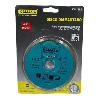 Disco Diamantado Kamasa KM1582 4 1/2" 115 mm para Porcelanato y Granito