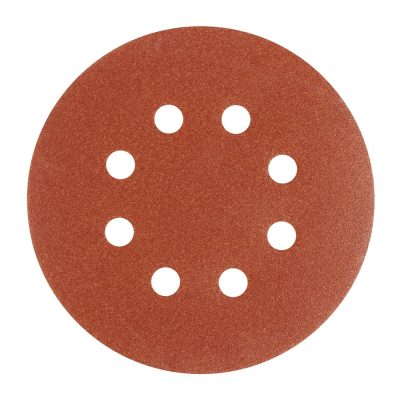 Discos de lija excéntricos DeWalt DW4306 X de 5" grano 220 con velcro y 8 perforaciones (pack de 5)