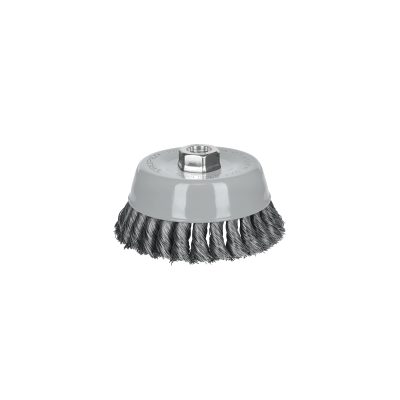 Carda copa 5" alambre trenzado fino, Multi-rosca, TRUPER
