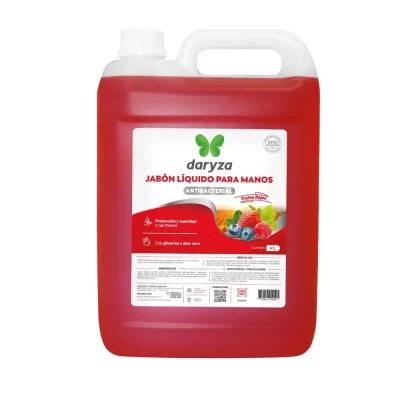 Jabón Líquido Antibacterial Frutos Rojos para Manos Daryza x 4 L