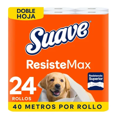 Papel Higiénico Suave Resiste Max Doble Hoja x24 40m