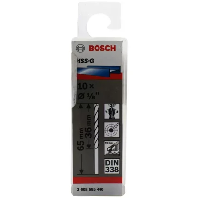 Brocas para Metal Bosch HSS-G X10U de 3,2 mm con Punta 135° (10 unidades)