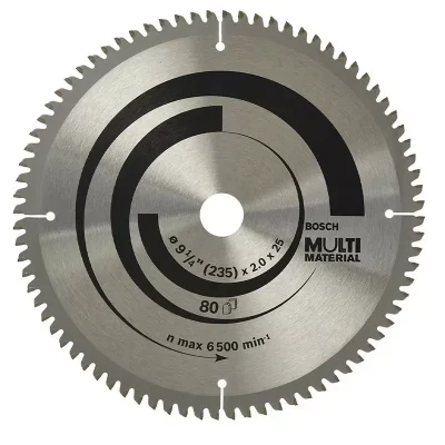 Disco Sierra Circular Bosch 9 1/4" 80D Multimaterial para Aluminio y Melamina