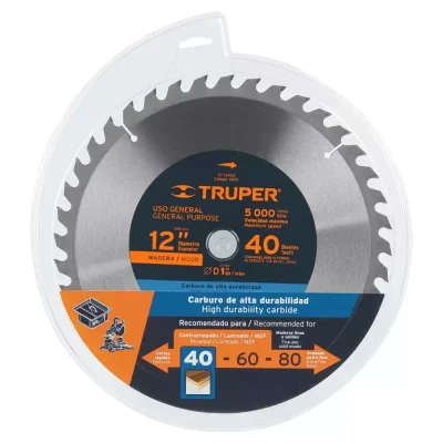 Disco de Sierra Circular Truper 12" x 1" 40 Dientes para Madera