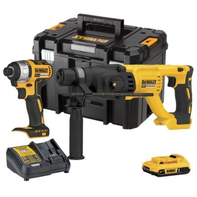 Combo DeWalt DCK260D1P1T-K7 rotomartillo SDS Plus DCH133B y atornillador de impacto DCF7871B 20V