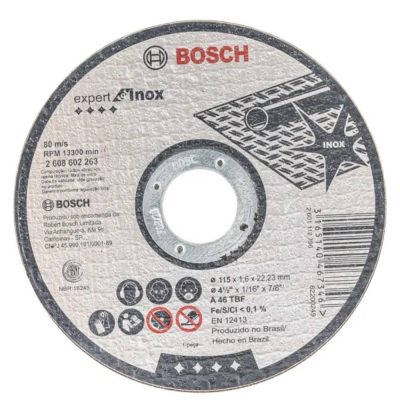 Disco de Corte Bosch 4 1/2" x 1.6mm para Acero al Carbono