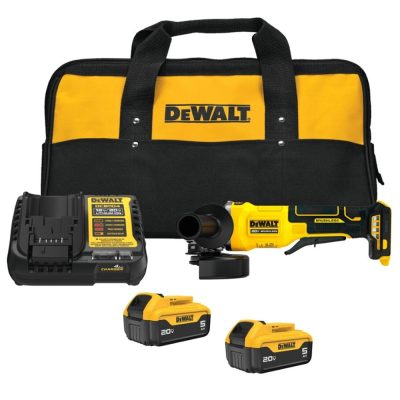 Amoladora angular inalámbrica DeWalt DCG408P2-B2 4 1/2" 20V brushless con 2 baterías 5.0 Ah