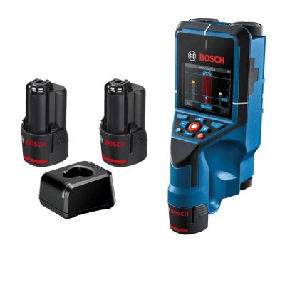 Detector de Materiales Bosch D-tect 200 C con Kit de 2 Baterias 12V 2.0 Ah y Cargador