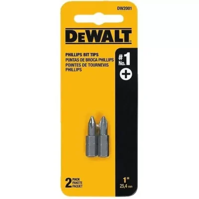 Puntas de Atornillar DeWalt DW2001 Phillips PH1 de 1" — pack de 2 unidades