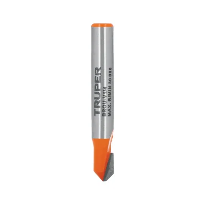 Broca para router, corte en "V", 1/4", TRUPER