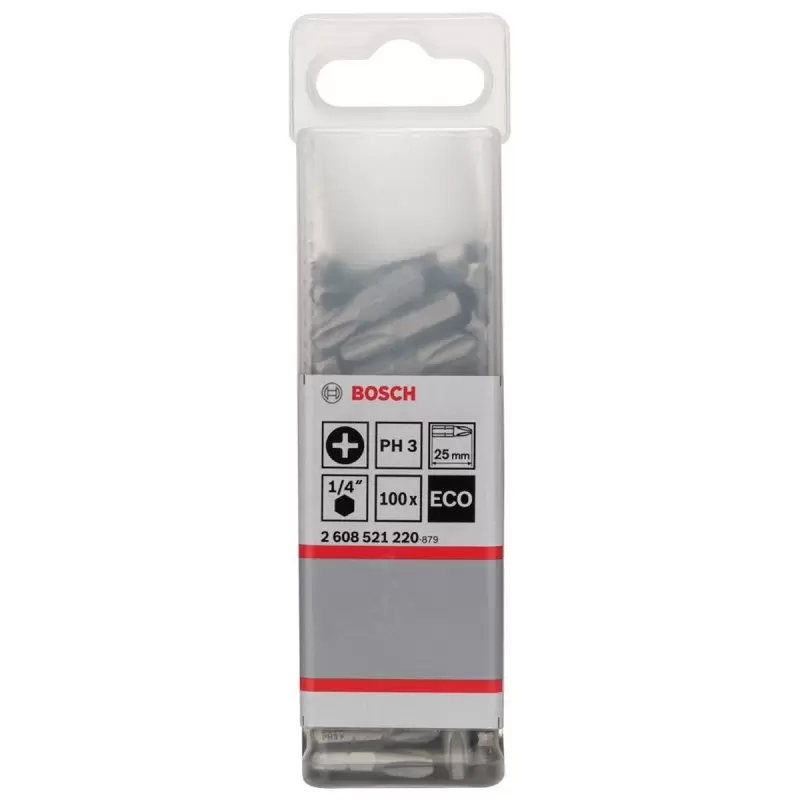 Puntas de Atornillar Bosch Extra Hard PH3 - 25 mm, caja de 100 unidades, acero S2