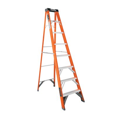 Escalera de tijera, tipo II, 7 peldaños, fibra de vidrio