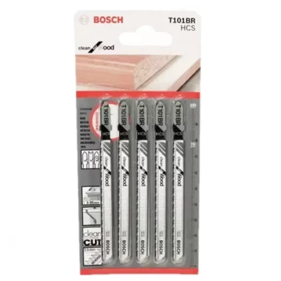 Hoja de calar Bosch T101BR 2608.667.306-000 HCS de dentado inverso para madera, pack de 5